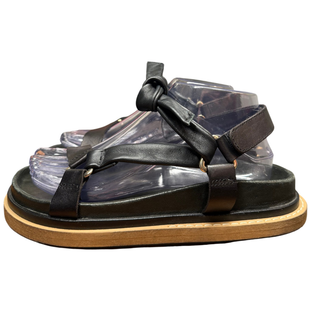 ALOHAS Tied Together Sandals Women's 8 Black Leather Comfort Shoes Casual - Picture 3 of 9